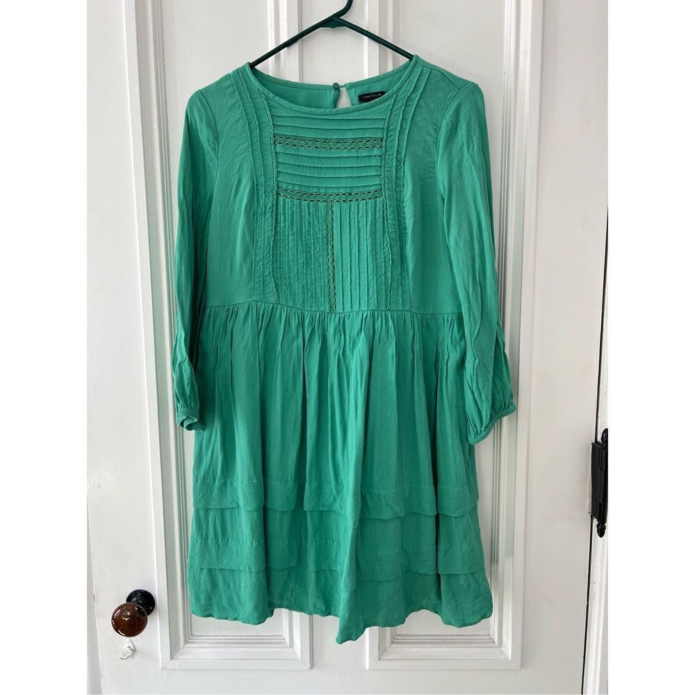 Ann Taylor green boho peasant dress XS/2